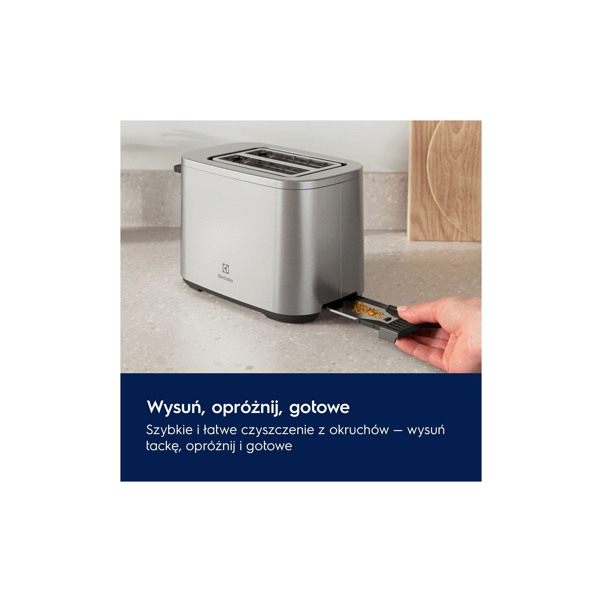 A picture showing toaster's crumbs tray for removing crumbs