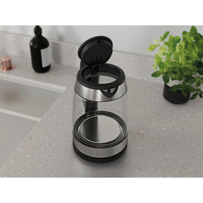 A photo showing the kettle with an open lid