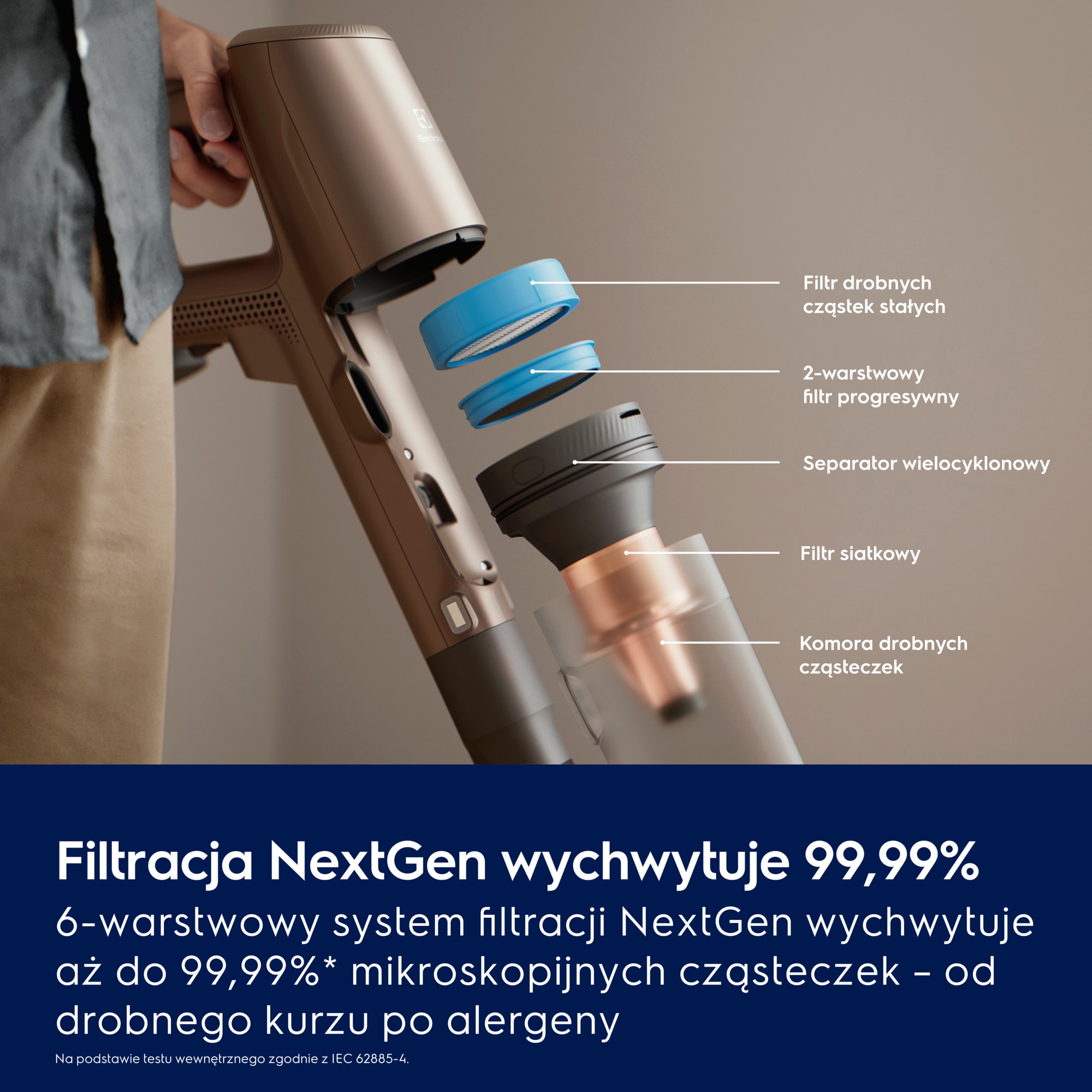  Filtracja NextGen wychwytuje 99,99% 