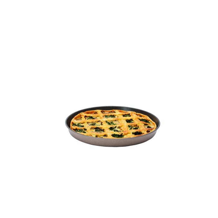 Product in use, broccoli quiche in the tray