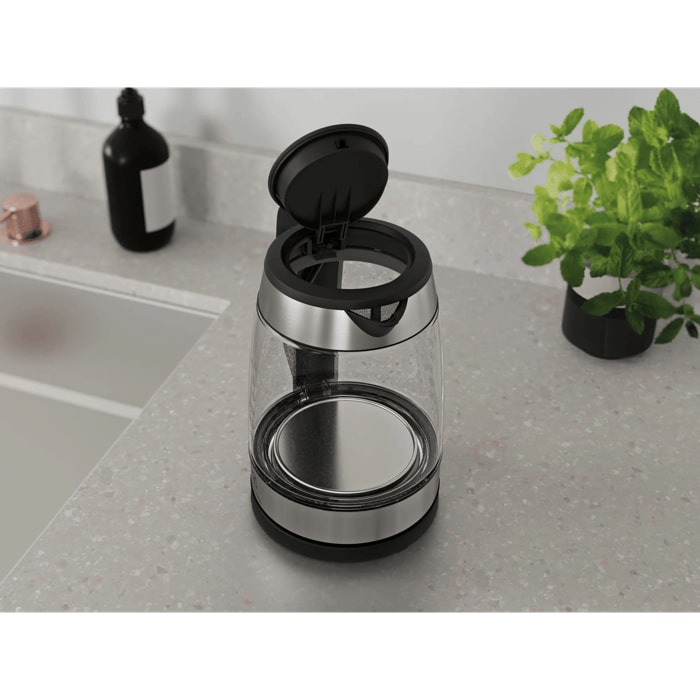 A photo showing the kettle with an open lid