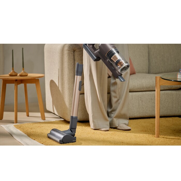 Easily switch to handheld – the main unit stays upright on its own
