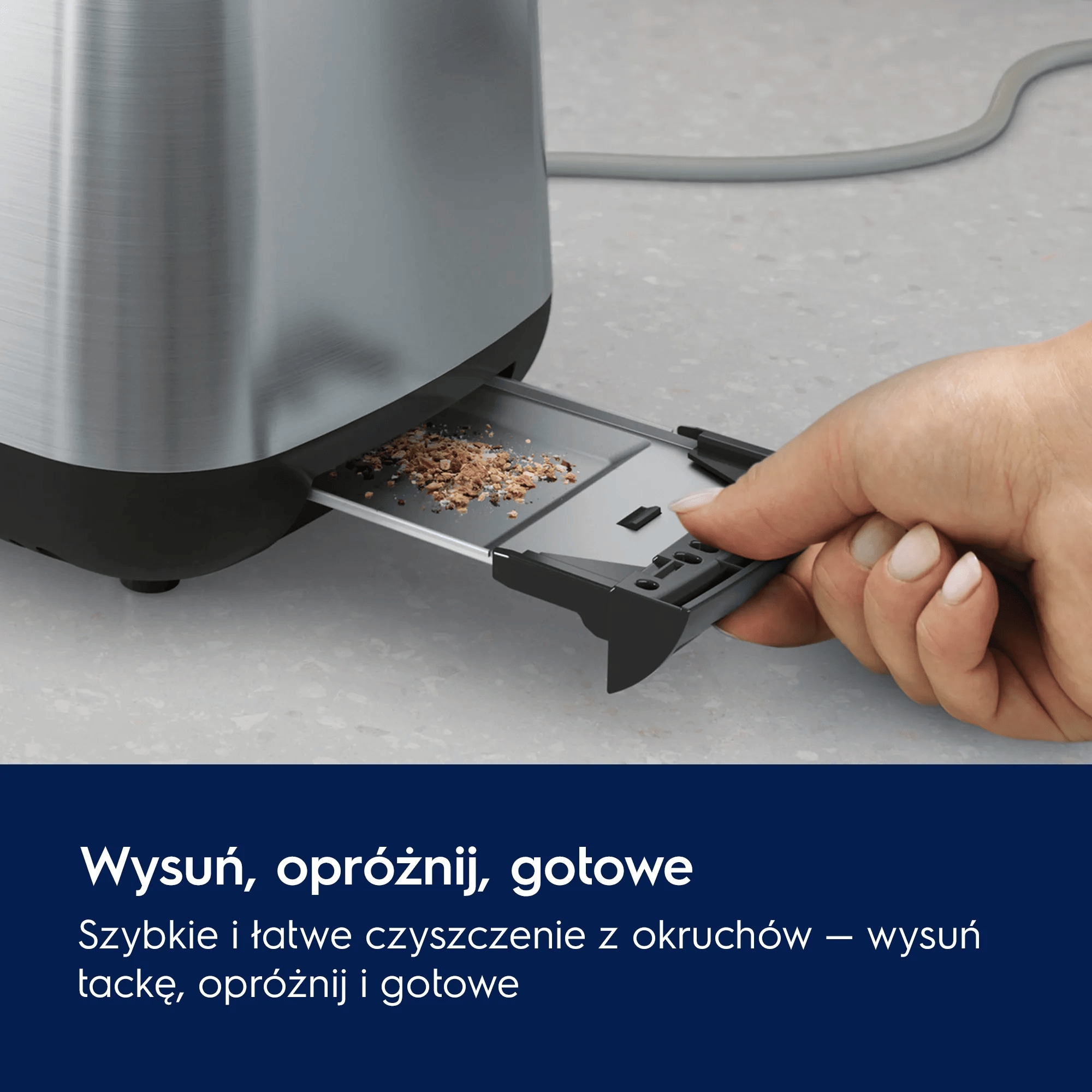A picture showing toaster's crumbs tray for removing crumbs