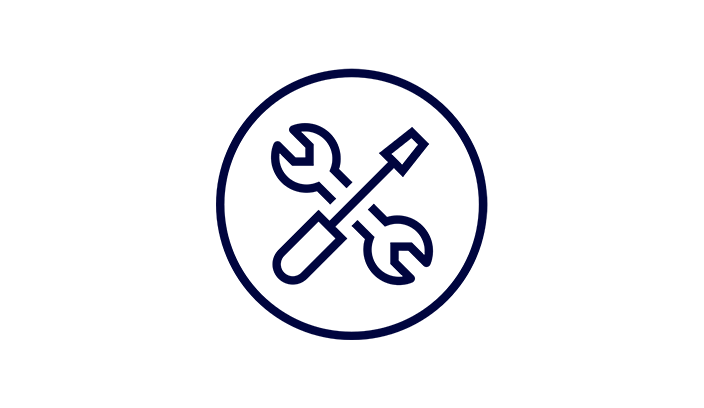 Icon of crossed wrench and screwdriver