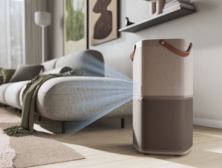 Oczyszczacz powietrza w salonie.