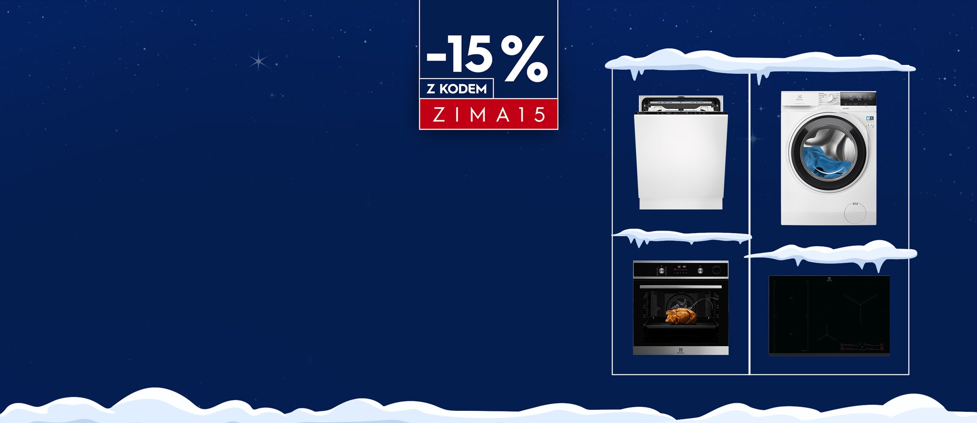 Urządzenia AGD od Electrolux na niebieskim tle