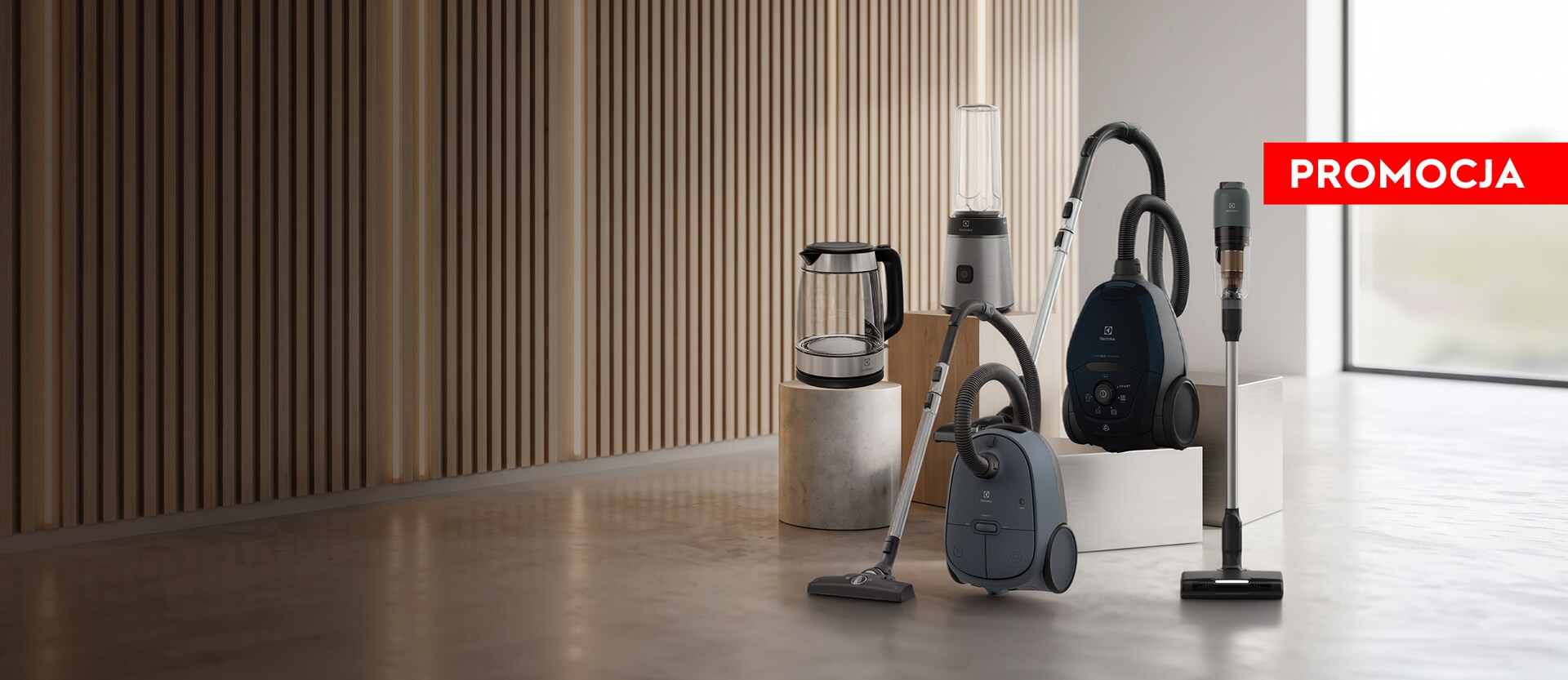 Promocja. Urządzenia Electrolux w przestrzennym jasnym pokoju