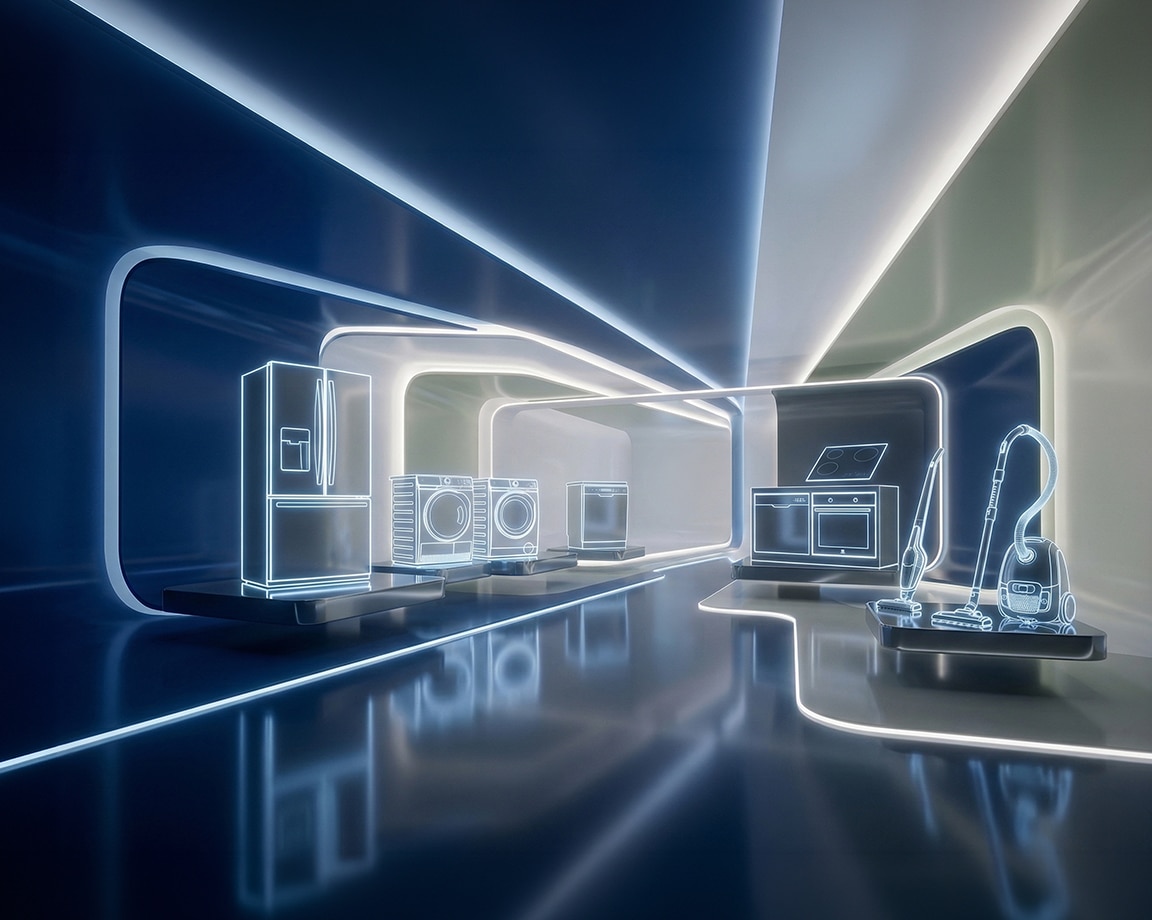 AGD od Electrolux na niebieskim tle w futurystycznym otoczeniu